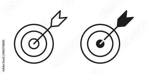Aim icons Black vector illustration for social media, app, and web