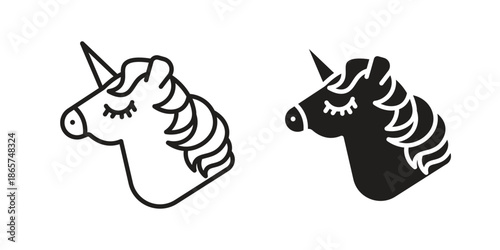 Alicorn icons Black vector illustration for social media, app, and web