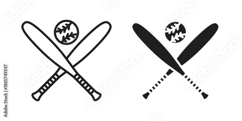 Baseball icons Black vector illustration for social media, app, and web