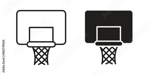 Basketball hoop icons Black vector illustration for social media, app, and web