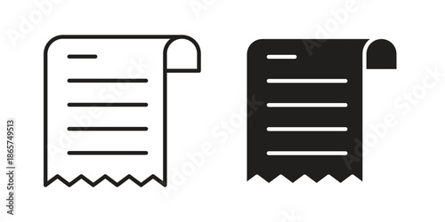 Bill icons Black vector illustration for social media, app, and web