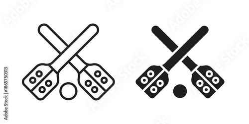 Broom-ball icons Black vector illustration for social media, app, and web