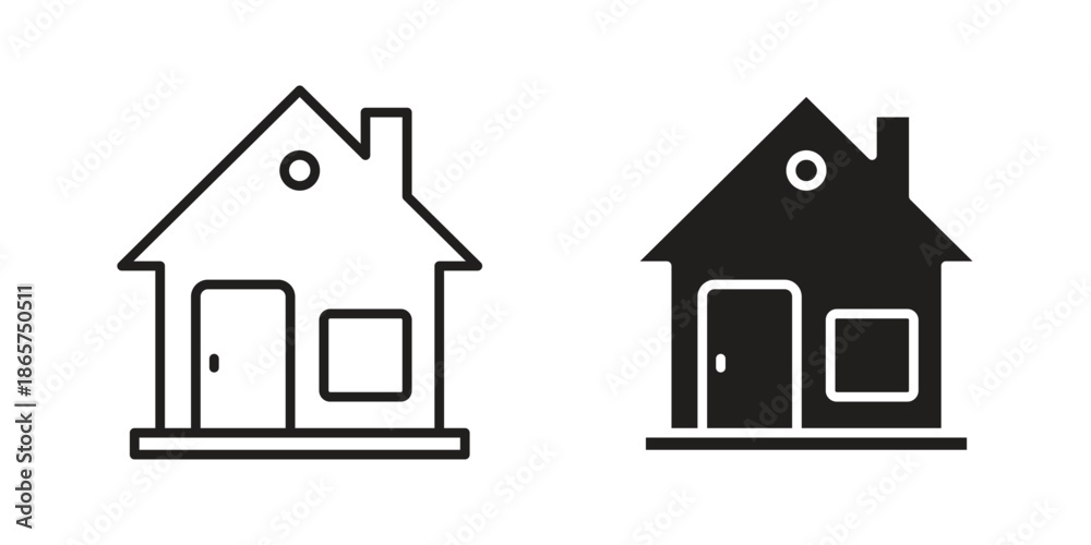 Fototapeta premium Cabin icons Black vector illustration for social media, app, and web