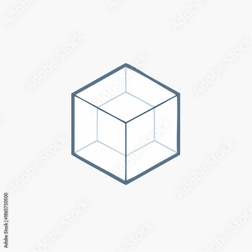 blue cube on white background
