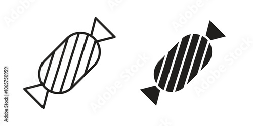 Candy-sweet icons Black vector illustration for social media, app, and web