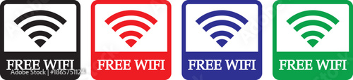 Free wifi zone icon set. Wireless connection icon. internet spot designation. Wifi internet icons symbol set, wifi logo button collection. shop etc place free internet or network service
