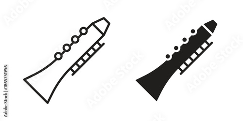 Clarinet icons Black vector illustration for social media, app, and web