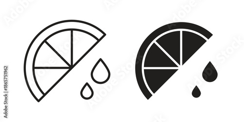 Citrus slice icons Black vector illustration for social media, app, and web
