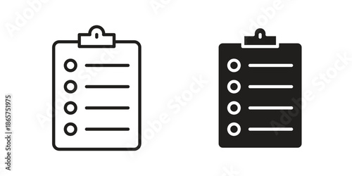 Clipboard icons Black vector illustration for social media, app, and web