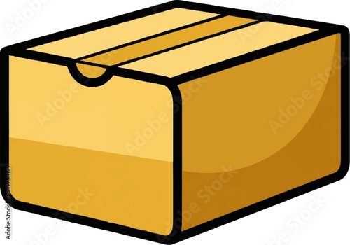 A simple, closed, brown cardboard box with taped seams