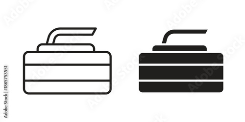 Curling stone icons Black vector illustration for social media, app, and web