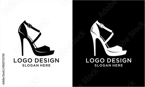 Elegant High Heel Shoe Logo Design for Fashion and Footwear Brands.