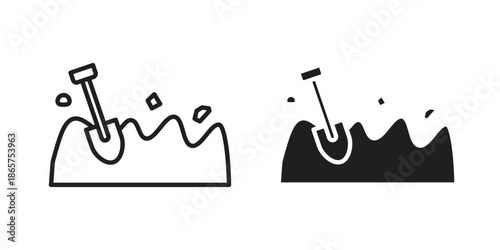 Digging icons Black vector illustration for social media, app, and web