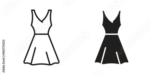 Dress icons Black vector illustration for social media, app, and web