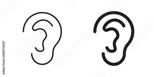 Ear icons Black vector illustration for social media, app, and web