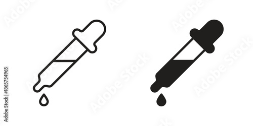 Eye dropper half icons Black vector illustration for social media, app, and web