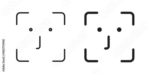 Face id icons Black vector illustration for social media, app, and web