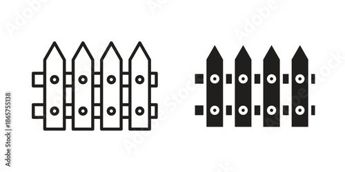 Fence icons Black vector illustration for social media, app, and web