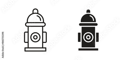 Fire hydrant icons Black vector illustration for social media, app, and web