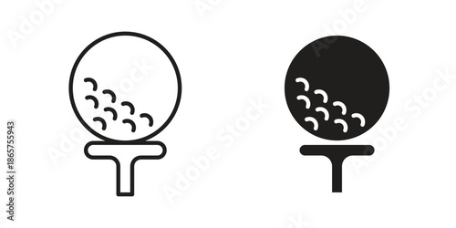 Golf ball icons Black vector illustration for social media, app, and web