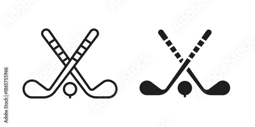 Golf club icons Black vector illustration for social media, app, and web