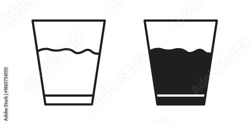 Half Glass icons Black vector illustration for social media, app, and web