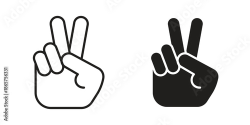 Hand peace icons Black vector illustration for social media, app, and web