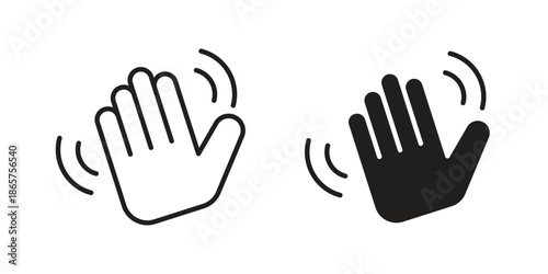 Hello icons Black vector illustration for social media, app, and web