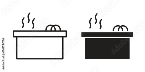 Hot tub icons Black vector illustration for social media, app, and web