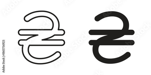 Hryvnia icons Black vector illustration for social media, app, and web