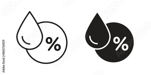 Humidity icons Black vector illustration for social media, app, and web