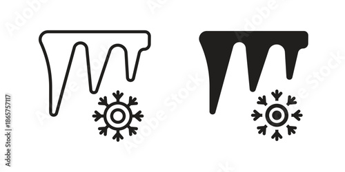 Icicles icons Black vector illustration for social media, app, and web