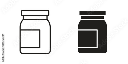 Jar icons Black vector illustration for social media, app, and web