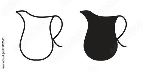 Jug icons Black vector illustration for social media, app, and web