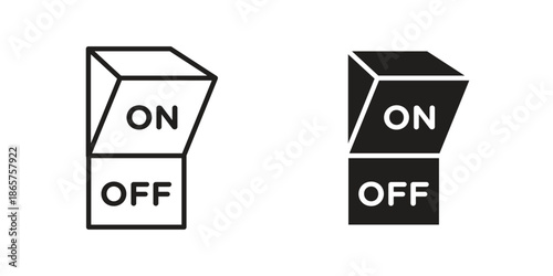 Light switch off icons Black vector illustration for social media, app, and web