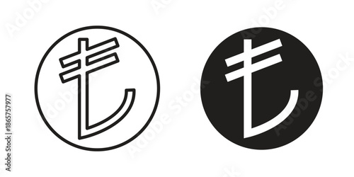 Lira signs Black vector illustration for social media, app, and web