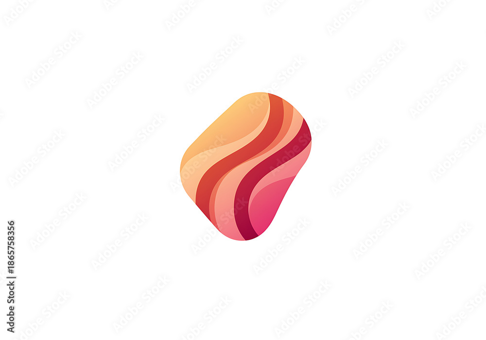 Fototapeta premium Vibrant abstract shape with colorful gradient layers