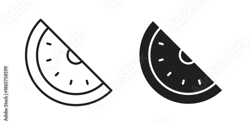 Melon icons Black vector illustration for social media, app, and web