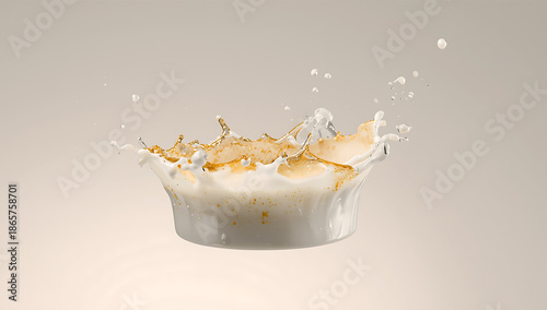 High speed splash photography of fresh milk captured in mid motion, dynamic liquid movement frozen in time, creamy texture detail, dairy freshness concept, motion art, studio lighting, and clean minim