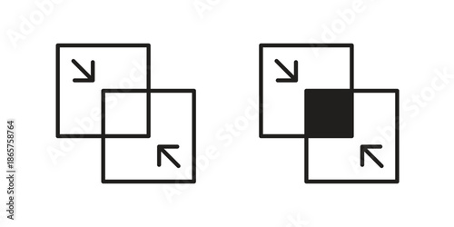 Merge icons Black vector illustration for social media, app, and web
