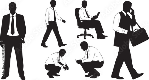 Business career progression stages vector illustration, flat design office worker success journey from intern to executive