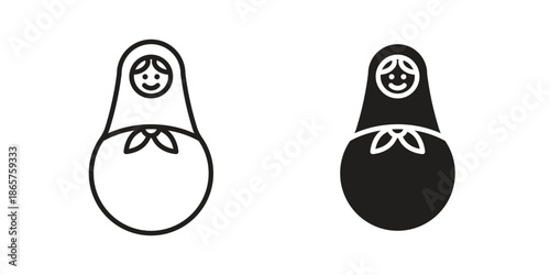 Nesting dolls icons Black vector illustration for social media, app, and web