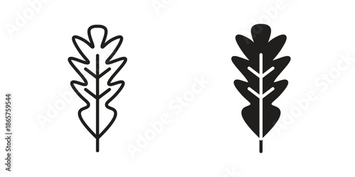Quadro su tela Oak Leaf icons Black vector illustration for social media, app, and web