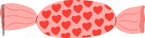 Valentine candy wrapper illustration