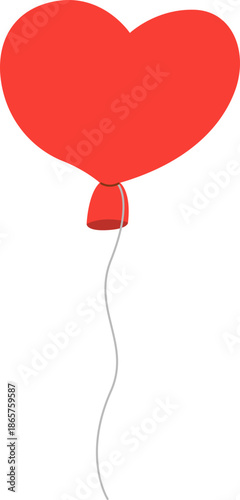 Red heart balloon illustration