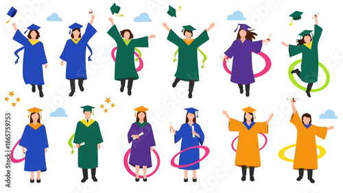 Graduation Day Celebrations with Students in Robes.