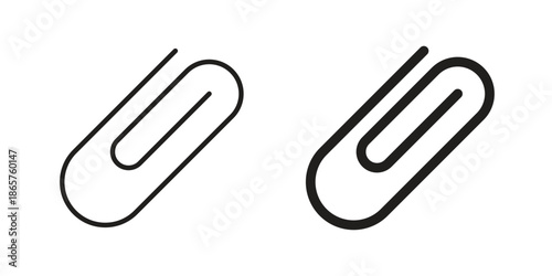 Paperclip icons Black vector illustration for social media, app, and web