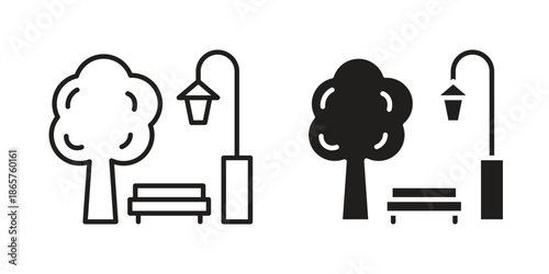 park icons Black vector illustration for social media, app, and web