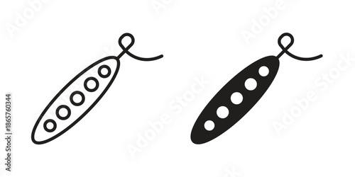 Peapod icons Black vector illustration for social media, app, and web
