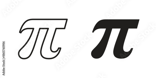 Pi icons Black vector illustration for social media, app, and web